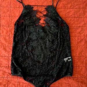 Size 1X black laced bodysuit